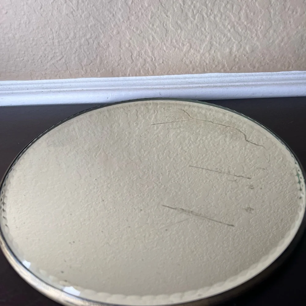 Antique 1910 Beveled Glass Mirror Vanity Tray, Platter, Toiletries Display Stora